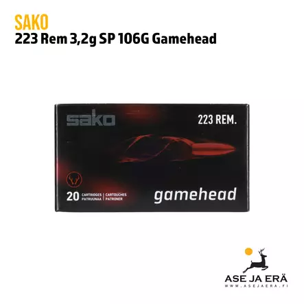 223 Rem Sako Gamehead SP 3,2g (106G) Kivääripatruuna - 223 kaliiperi - 6438053999820 - 5