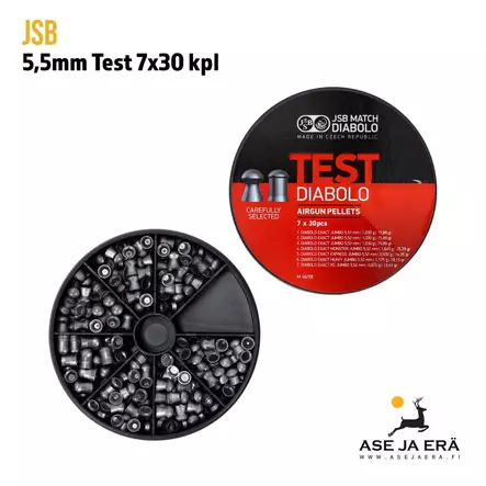 5,5mm JSB Test 7x30 kpl - Rasia avoinna - 5,5 mm luodit - 8594180450660 - 3