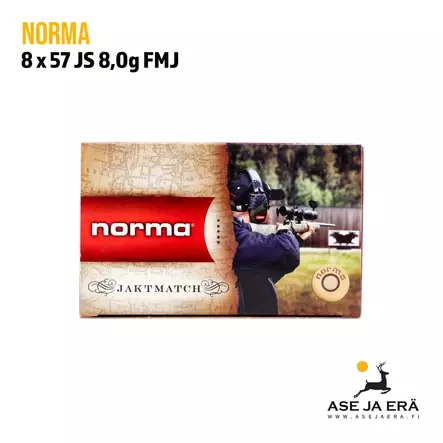 8x57 JS Norma Jaktmatch 8,0g FMJ 50 kpl - Muut kaliiperit - 7393923180090 - 4