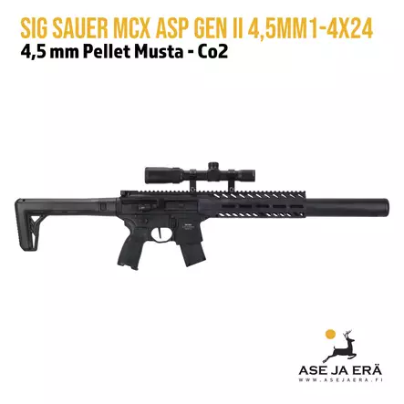 Sig Sauer MCX ASP GEN II 4,5mm 1-4x24 CO2 ilmakivääri - CO2 ilmakiväärit - 798681682690 - 1