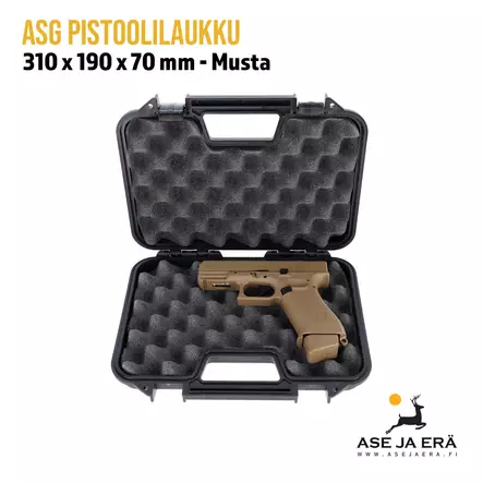 ASG Pistoolilaukku 310 x 190 x 70 mm  Musta - Laukku avoinna ase laukussa - Pistoolilaukut - 5707843059800 - 3