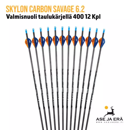 Skylon Carbon Savage 6.2 hiilikuitunuoli 400 12 Kpl - Viuhka - Hiilikuitunuolet - XPP-SK-C400 - 2