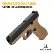 Umarex T4E Glock 17 Gen5 .43 Coyote CO2 ilmapistooli, yläviistosta - T4E Defence kuula-aseet - 4000844882370 - 3