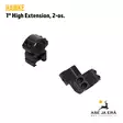 Hawke 25mm High Extension Ring 1" rengasjalka 2-os. Weaver Korkea - 30mm kiikarinrenkaat - 5054492221240 - 7