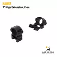 Hawke 25mm High Extension Ring 1" rengasjalka 2-os. Weaver Korkea - 30mm kiikarinrenkaat - 5054492221240 - 3