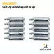 Proairsoft CO2 12g voitelukapselit 10 kpl - yleiskuva kymmenestä voitelukapselista - Co2 kaasupatruunat - 6430034893370 - 1