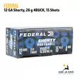 Federal Shorty kal.12 26g 6,1mm haulikonpatruuna - Buckshot, yli 4mm - 604544651430 - 12