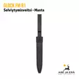 Glock FM 81 selviytymisveitsi sahaterällä, Musta - tuppi takaa - Puukot - 513020 - 8