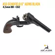 Schofield 6" 4,5 mm CO2 Pellet ilma-ase revolveri, Aging BK - piippu taitettuna, rullalipas auki luodit näkyvissä - Ilma-aseluoti ilmapistoolit - 5707843073370 - 9