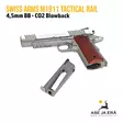 Swiss Arms M1911 Tactical Rail metallirunkoinen Blowback 4,5mm CO2 ilmapistooli - BB kuula ilmapistoolit - 3559962885080 - 13