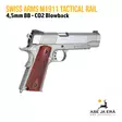 Swiss Arms M1911 Tactical Rail metallirunkoinen Blowback 4,5mm CO2 ilmapistooli - BB kuula ilmapistoolit - 3559962885080 - 6