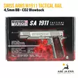 Swiss Arms M1911 Tactical Rail metallirunkoinen Blowback 4,5mm CO2 ilmapistooli - BB kuula ilmapistoolit - 3559962885080 - 15