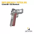 Swiss Arms M1911 Tactical Rail metallirunkoinen Blowback 4,5mm CO2 ilmapistooli - BB kuula ilmapistoolit - 3559962885080 - 5