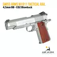 Swiss Arms M1911 Tactical Rail metallirunkoinen Blowback 4,5mm CO2 ilmapistooli - BB kuula ilmapistoolit - 3559962885080 - 11