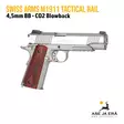 Swiss Arms M1911 Tactical Rail metallirunkoinen Blowback 4,5mm CO2 ilmapistooli - BB kuula ilmapistoolit - 3559962885080 - 8