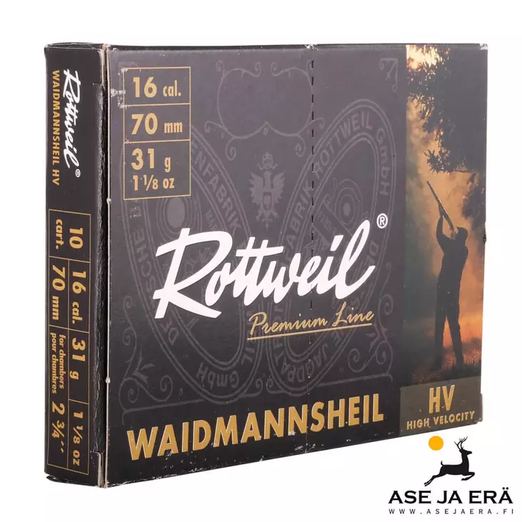 16/70 Rottweil Waidmannsheil 31g 10 kpl - 16 kaliiperin patruunat - 4000294226250 - 1
