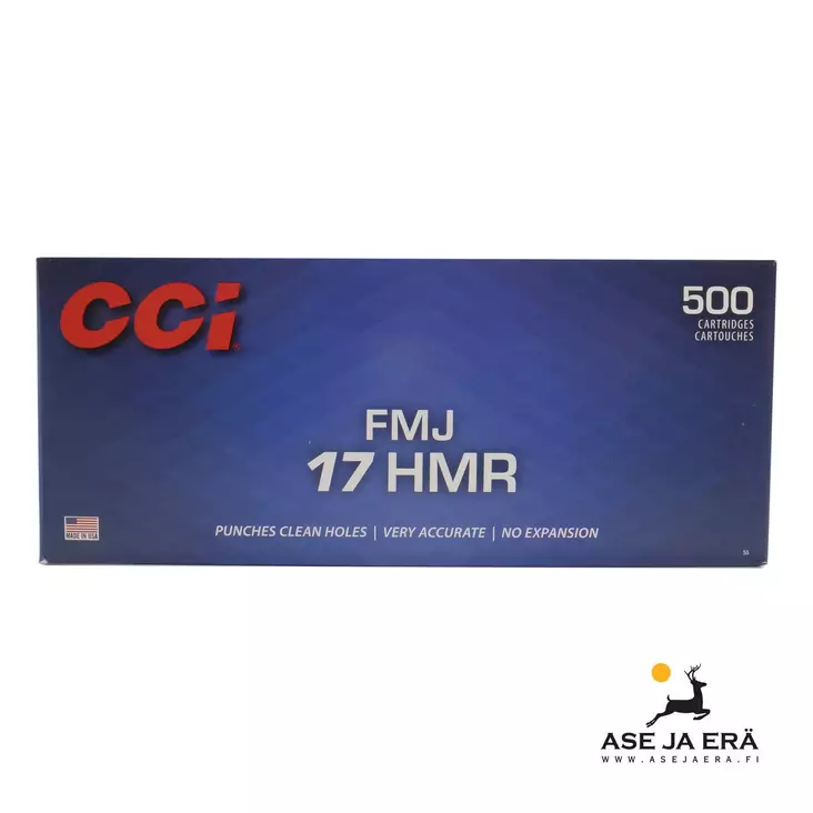 17HMR CCI FMJ 20 gr 724 m/s 500 kpl - 17HMR patruunat - 076683000552X500 - 1