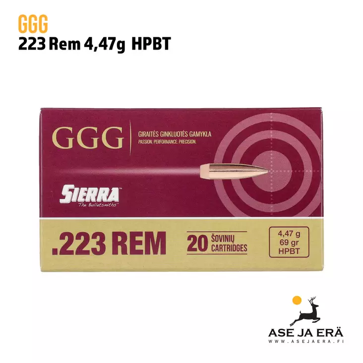 223 GGG-Nato 4,5g HPBT kivääripatruuna - 223 kaliiperi - 4779032300230 - 2