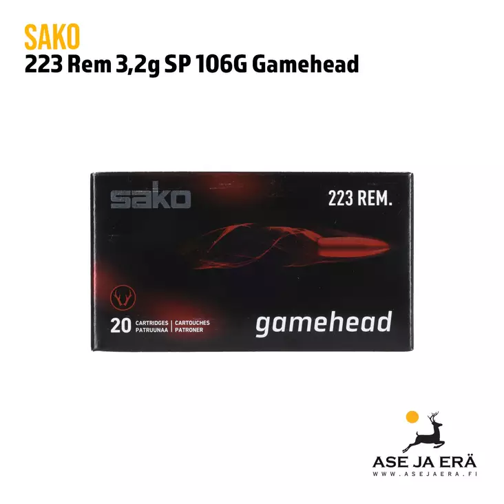 223 Rem Sako Gamehead SP 3,2g (106G) Kivääripatruuna - 223 kaliiperi - 6438053999820 - 5