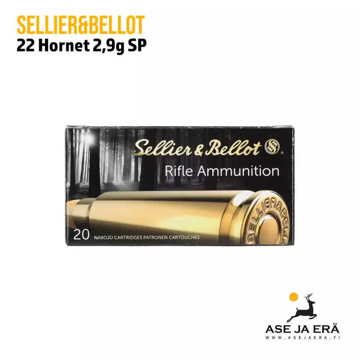 22 Hornet Sellier & Bellot SP 2,9g kivääripatuuna - Muut kaliiperit - 8590690330010 - 5