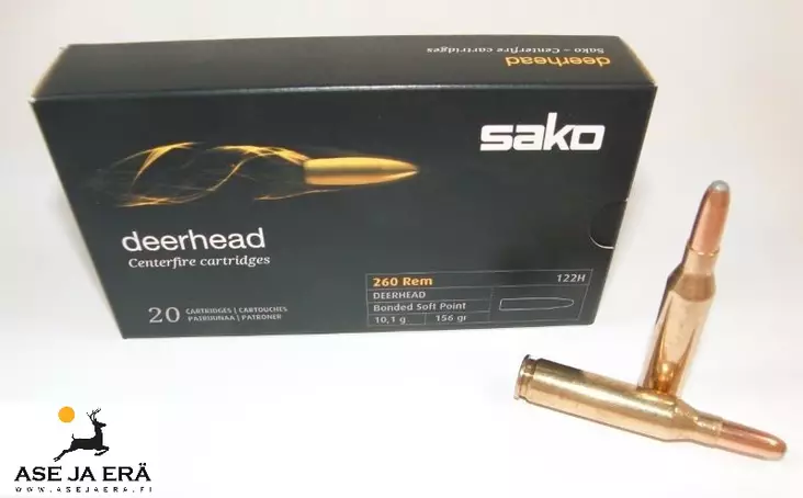 260 Rem Sako 10,1g Deerhead 122H 20 kpl - Kiväärin patruunat - C661122HSA10 - 1