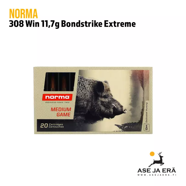 308 Norma Bondstrike Extreme 11,7g Kiväärin patruuna - 308 kaliiperi - 7393923322100 - 5
