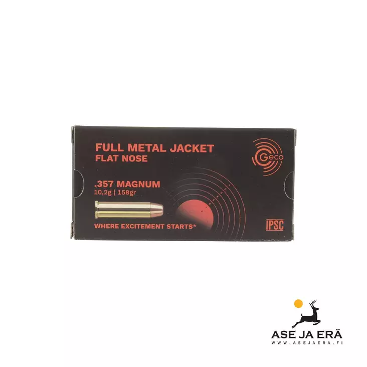 357 Mag Geco FMJ Flat-Nose 10,2g revolveripatruuna - Revolverin patruunat - 4000294177200 - 3