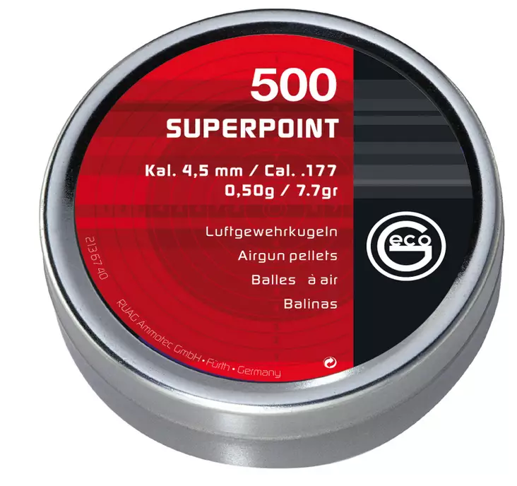 4,5mm Geco Superpoint 0,5g 500 kpl - 4,5 mm ilmakivääriluodit - 4000294136740 - 1