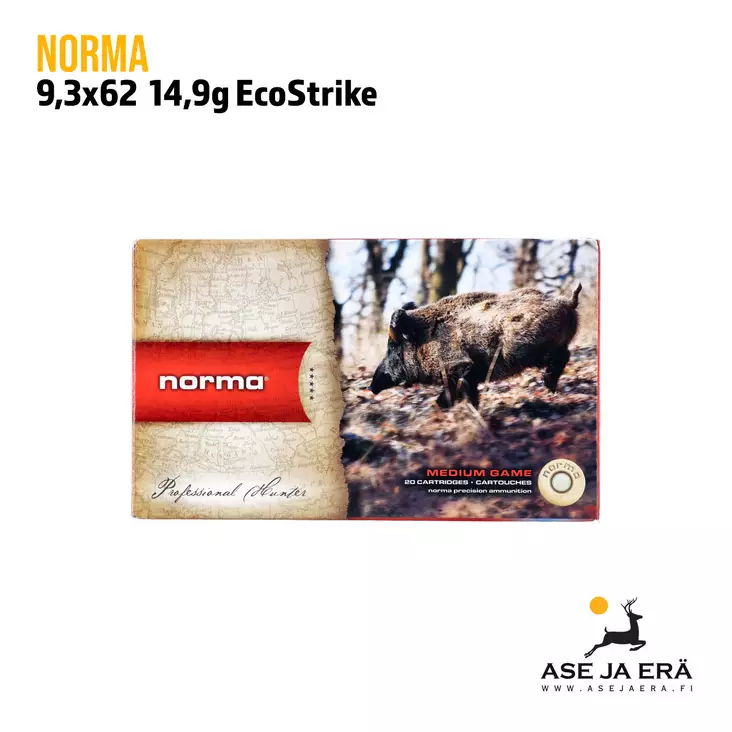 9,3x62 Norma EcoStrike 14,9g 20 kpl - 9,3x62 kaliiperi - 7393923319490 - 1
