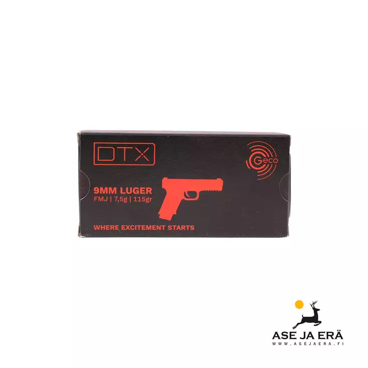 9mm Luger Geco DTX FMJ 7,5g pistoolipatruuna - 9mm pistoolin patruunat - 4000294179570 - 1