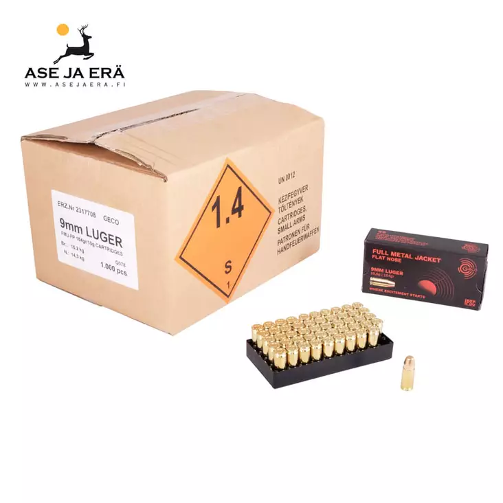 9mm Luger Geco VK-FK 10g 1000kpl - 9mm pistoolin patruunat - 40002941770881000 - 1