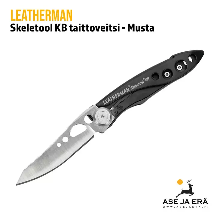 Leatherman Skeletool KB taittoveitsi - Musta yleiskuva sivusta - Leatherman monitoimityökalut - 037447696480 - 1