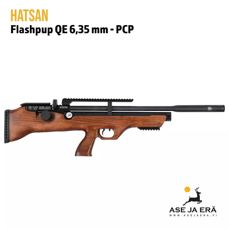 Hatsan Flashpup QE 6,35 mm PCP-ilmakivääri puutukilla - Yleiskuva - 5,5 mm PCP paineilmakiväärit - 06784200 - 1