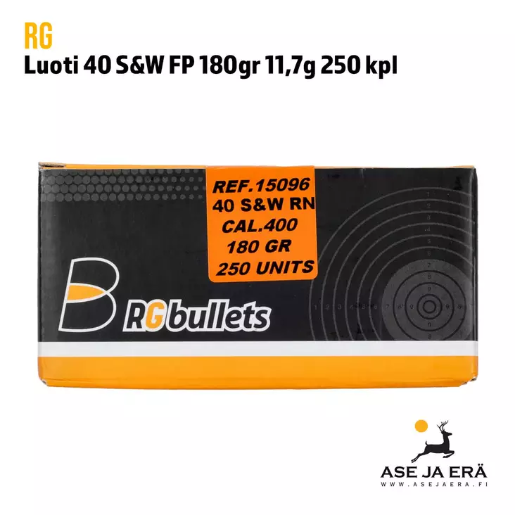 RG 40 S&W FP 180gr 11,7g luoti 250kpl - rasia edestä - Muut luodit - 204320 - 1