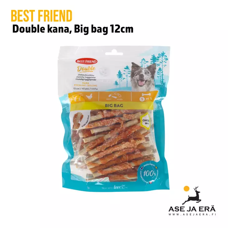Best Friend Double herkkuluutikku kana Big Bag 12 cm 45 kpl 440 g - Koiran herkut ja puruluut - 5700551171840 - 1