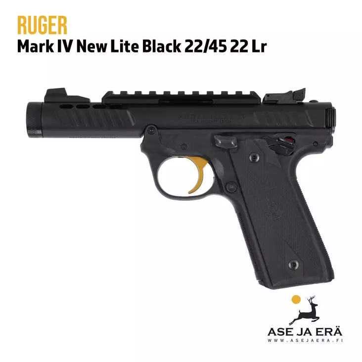 Ruger Mark IV 22/45 New Lite Black pienoispistooli - Pienoispistoolit - 736676439560 - 1