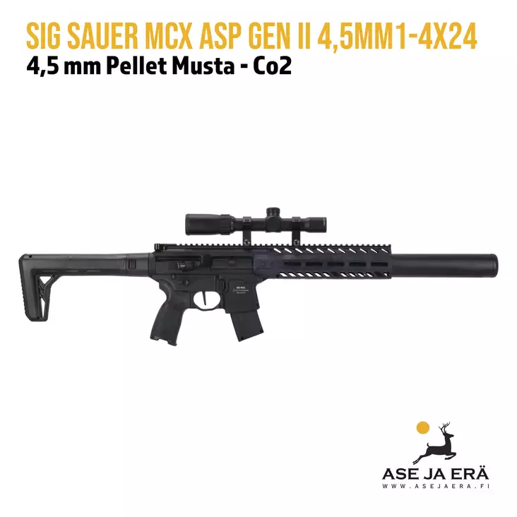 Sig Sauer MCX ASP GEN II 4,5mm 1-4x24 CO2 ilmakivääri - CO2 ilmakiväärit - 798681682690 - 1