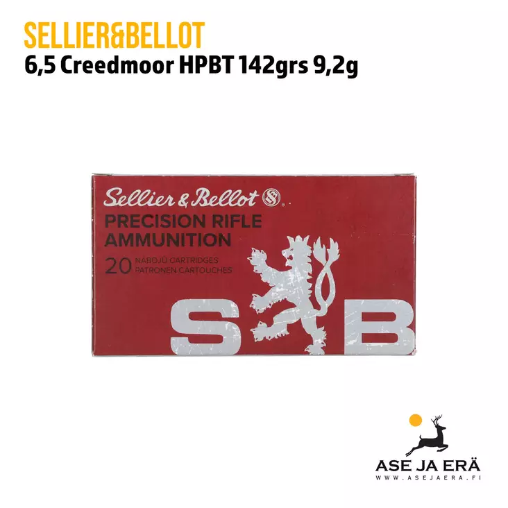 Sellier & Bellot 6,5 Creedmoor HPBT (OTM) 142grs 9,2g kiväärinpatruuna - 6,5 Creedmoor kaliiperi - 8590690341610 - 1