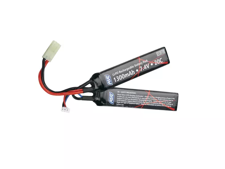ASG Akku, 7,4 V 1300 mAh, LI-PO - Airsoft-akut ja laturit - 5707843047760 - 1