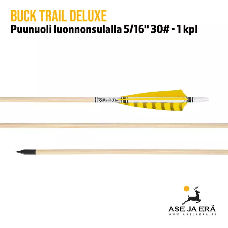 Buck Trail Deluxe puunuoli 5/16" 30# - 1 kpl - yleiskuva nuolen osista - Puunuolet - ZPVB102H30 - 2