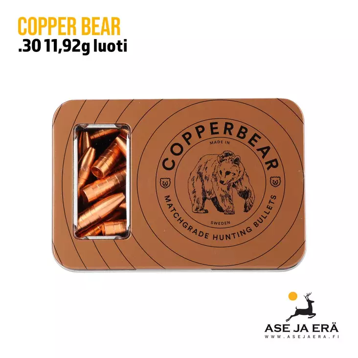 CopperBear .30 11,92g kupariluoti 50 kpl - .30 luodit - CB308180 - 1