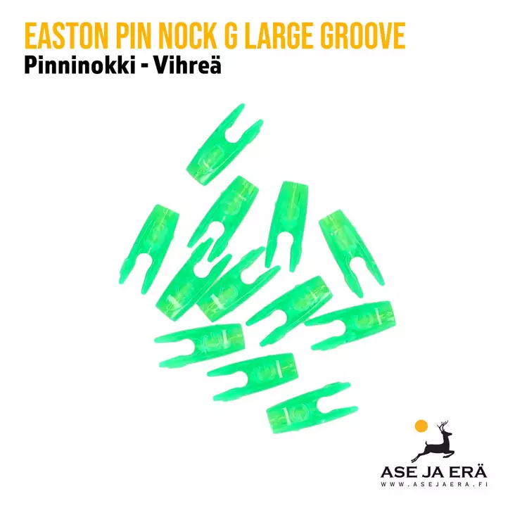 Easton Pin Nock G Large Groove pinninokki Vihreä 12 kpl - Nokit - 723560255870 - 1