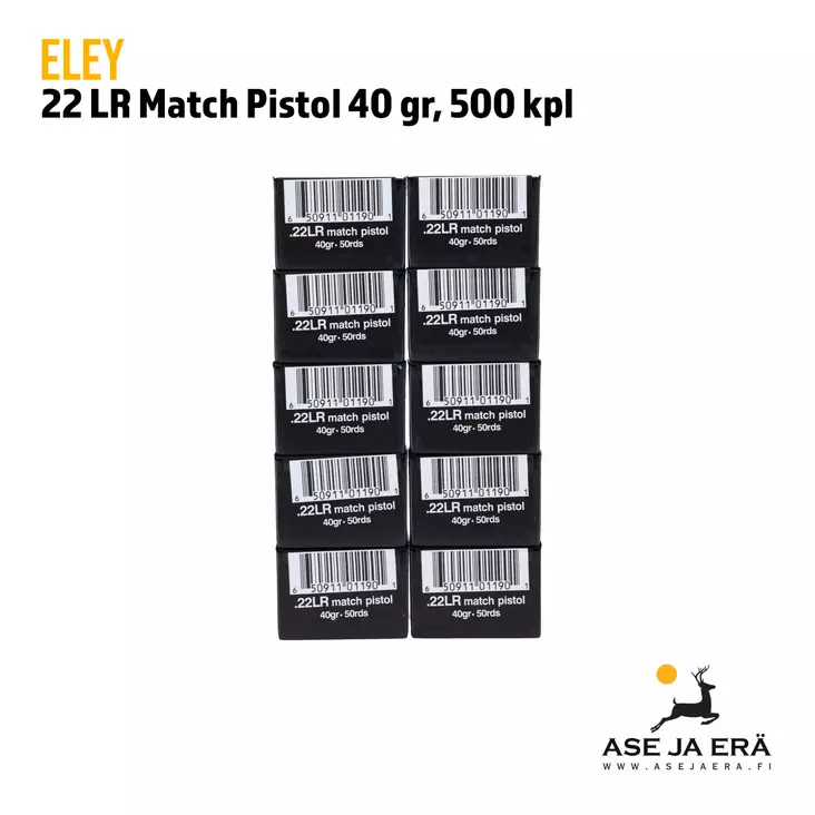 Eley Match Pistol .22lr 40 gr 500 kpl - 22 LR patruunat - 650911211905X500 - 1