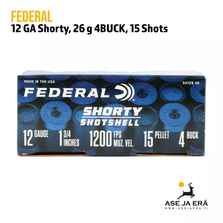 Federal Shorty kal.12 26g 6,1mm haulikonpatruuna - Buckshot, yli 4mm - 604544651430 - 8