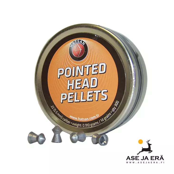 Hatsan Pointed Head Pellets 5,50 mm 0,91 g ilma-aseluoti 300 kpl - 5,5 mm luodit - 4400000017750 - 1