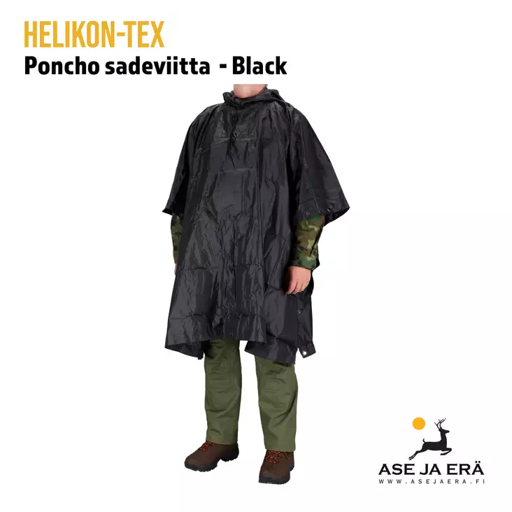 Helikon-Tex Sadeviitta Poncho Black Yleskuva - Sadeviitat - 5908218704800 - 1