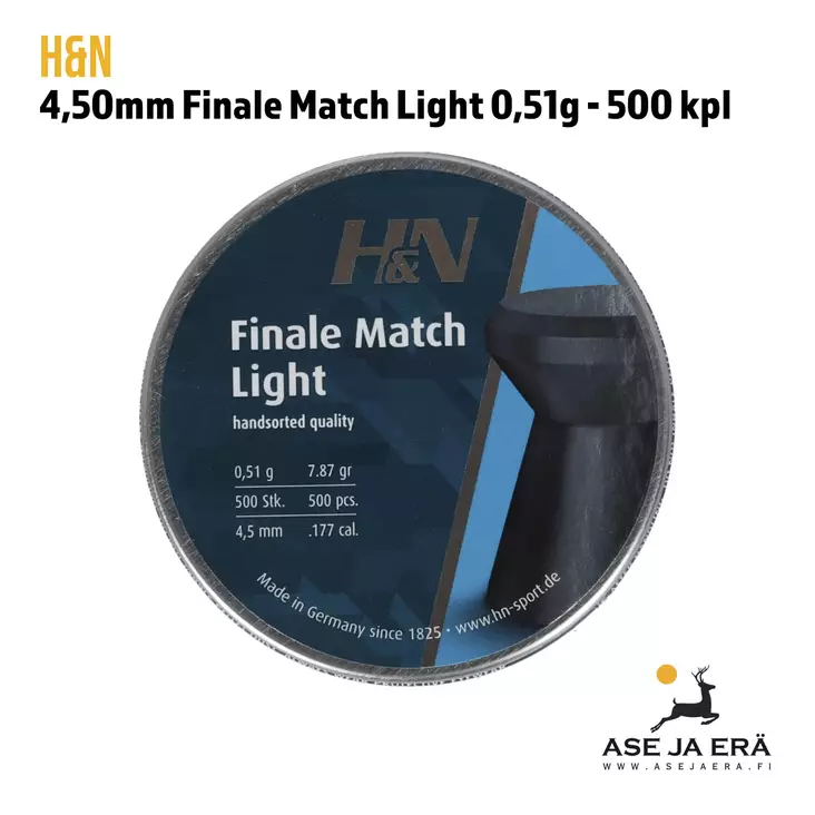H&N Finale Match Light 4,50 mm ilmakiväärin luoti 0,51 g - 4,5 mm ilmakivääriluodit - 4047058019260 - 2