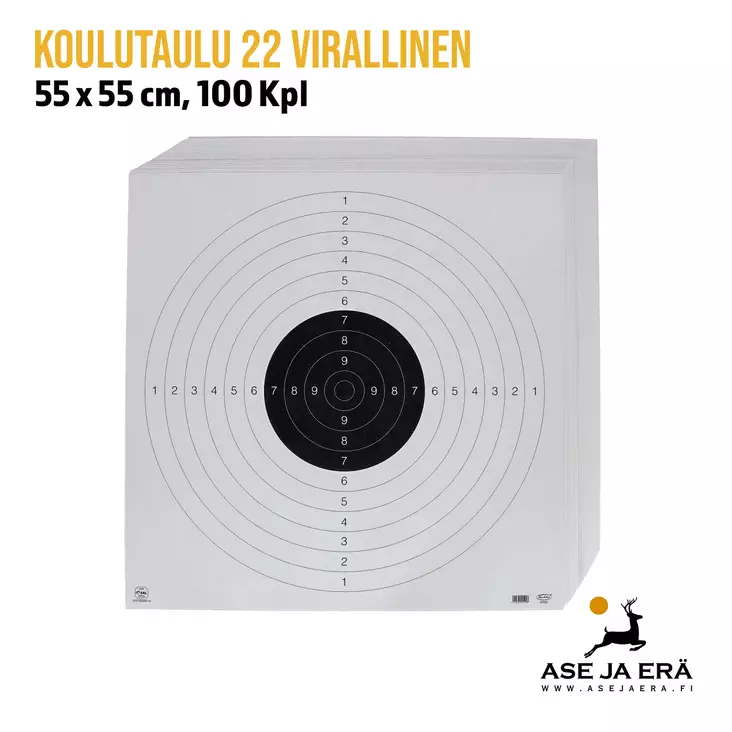 Koulutaulu 22 Virallinen 55 x 55 cm 100 Kpl - Yleiskuva - Ampumataulut - 240220 - 1