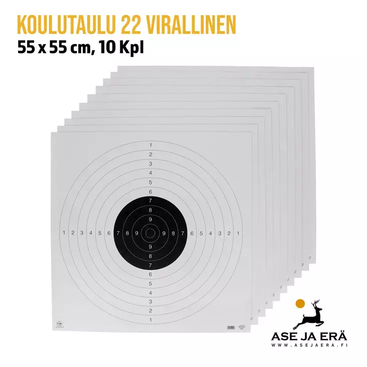 Koulutaulu 22 Virallinen 55 x 55 cm 10 Kpl - Yleiskuva - Ampumataulut - 6410362402208x10 - 1