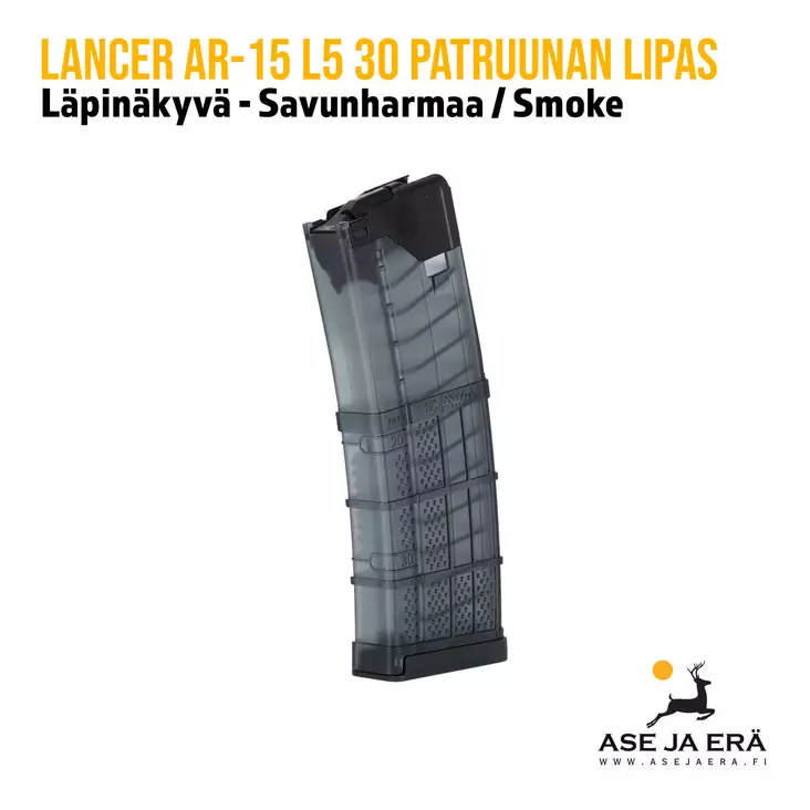 Lancer AR-15 L5 läpinäkyvä 30 patruunan lipas - Toiminnallisten aseiden lippaat - 738435615000 - 1